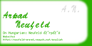 arpad neufeld business card